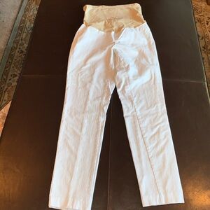 All Maternity 3/$10 Maternity Over Belly Skinny White Stretch Chino Pants sz L